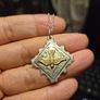 Vintage Old Sterling silver Holy Spirit Religious Medal. Image 3