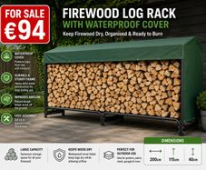 Firewood Log Rack with Waterproof Cover