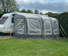 Caravan with awning