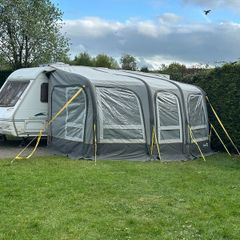 Caravan with awning