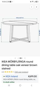 IKEA Morbylanga Dining Table & 4 Henriksdall Chairs