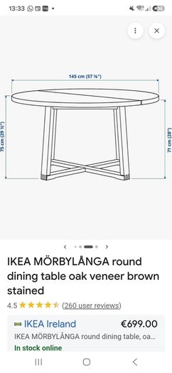 IKEA Morbylanga Dining Table & 4 Henriksdall Chairs