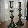 Antique Brass Candle Holders Image 8