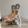 Pre Owned Vintage Victorian Style Porcelain Figurine Table Lamp & Matching Ornaments / Statuettes Set Image 4