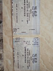 Paul Weller Ticket Stub October 2001 Tramore Co. Waterford