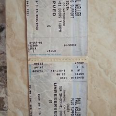 Paul Weller Ticket Stub October 2001 Tramore Co. Waterford