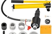 Hydraulic Exhaust Pipe Expander, 4.1 to 10.8 cm size, 10 T Manual Hydraulic Pipe Stretcher w/4 Dies and 2 Storing Case for Copper, Aluminum Tubes in Car Repairing