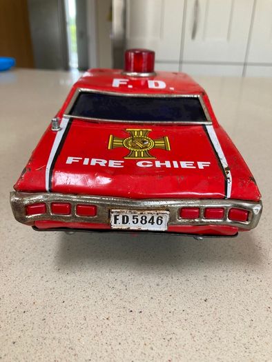 Vintage Tin Battery operated Fire Chief