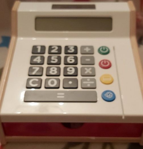 Solar powered wooden toy cash register (1501) 1