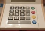Solar powered wooden toy cash register (1501) 1