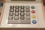 Solar powered wooden toy cash register (1501) 1