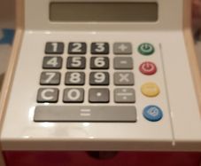 Solar powered wooden toy cash register (1501) 1