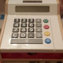 Solar powered wooden toy cash register (1501) 1