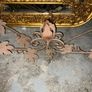 This is an old wrought iron, console table Image 6