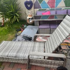 Rattan sun lounger
