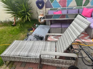 Rattan sun lounger