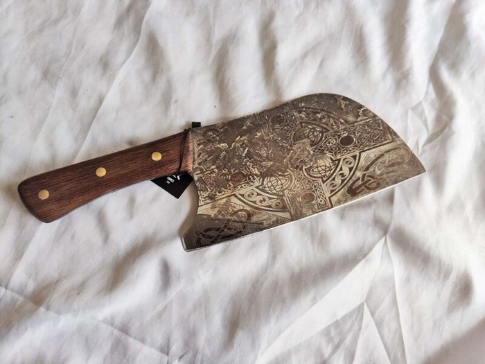 Cleaver Knife Celtic Irish Cross By Di'Casteel