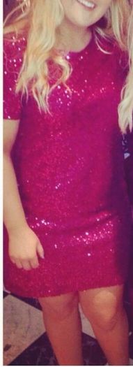 Red sequins mini dress