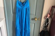 Zara blue silky midi dress