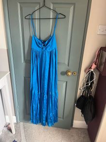 Zara blue silky midi dress
