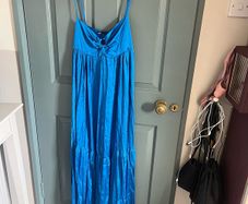Zara blue silky midi dress