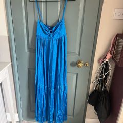 Zara blue silky midi dress