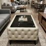 Chester Lux Premium Coffee Table  123 cm (Cream Eco Leather) by PouffeLOVE Image 5