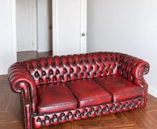 Beautiful Oxblood leather Chesterfield 3 seater sofa