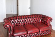 Beautiful Oxblood leather Chesterfield 3 seater sofa