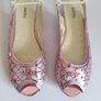 Destra Ladies Pink Sequin Open Toe Flat Summer Sandals Shoes Slingback UK3 EU36 CAN POST Image 10