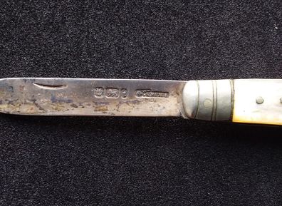 Antique Sheffield .925 Silver - Mother of Pearl  Fruit-knife - 1911