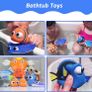 8PCS Finding Dory Nemo Bath Squirt Toys, Floating Sea Animals (Shark Octopus Clownfish Turtle Devil fish) Bathtub Water Squirt Bath Toy for Baby Kids Toddler Shower and Swimming Pool Image 3