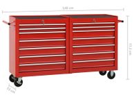 main image for ad Tool Trolley with 10 Drawers Steel Red (147175+147176)
