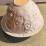 Nordic Lights porcelain tea light holder dome featuring a cat or dog theme. Image 4