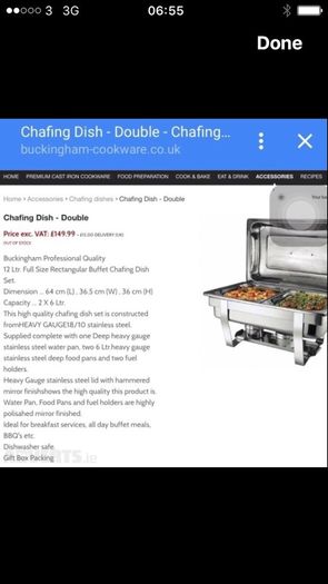 Buckingham Chafing Dish