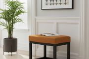 Modern Wooden-Framed Velvet Bench 60x40cm Orange Elegance