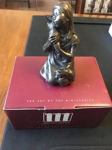 Figurine- Beautiful girl with kitten piece (5 inches tall)