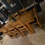Oak extendable Kitchen Table with up to 8 leather/oak chairs Image 3
