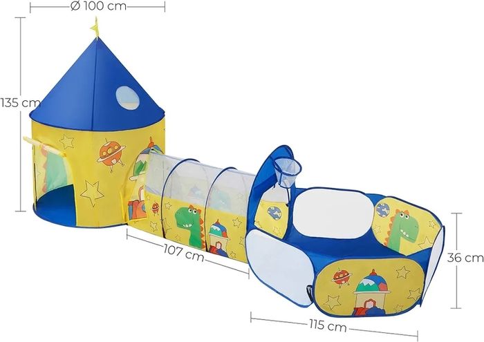 3-in-1 kids pop up tent