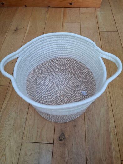 2 X Cream & Gold Storage Baskets