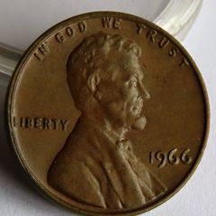 1966 USA Cent Lincoln Memorial Cent 60 years old edge error