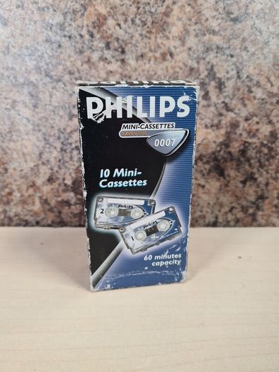 PHILIPS 0007 audio mini cassettes executive tape 60 min dictation tapes x 10 Blank dictaphone