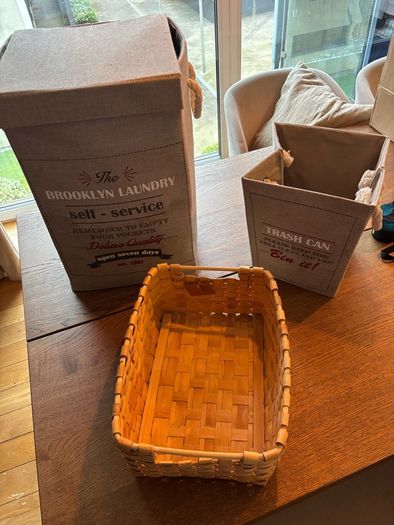 laundry Basket little, big and wooden box