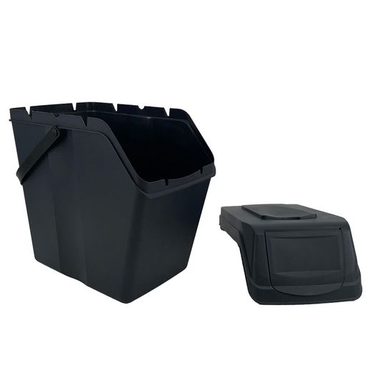 BRAND NEW Set of 3 recycling cubes with capacity of 75 litres of compartment in black color