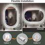 Oval Bathroom Mirror with LED Lights 500x800mm, Bluetooth Led Mirror Bathroom with Memory, Anti-Fog, 3000K-6500K, Dimmable, HD Tempered Glass, IP44 Waterproof, Horizontal or Vertical Image 4