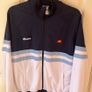 ELLESSE zipped sweater. Navy, white & blue. Size medium.  In very good lightly used condition. Weighty 50% cotton Image 8