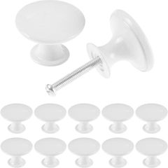 SALE | 12PCS Vintage Cabinet Knobs, Chic Drawer Knobs, Antique Kitchen Cupboard Handles, 30mm Round Furniture Door Knobs, White