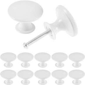 SALE | 12PCS Vintage Cabinet Knobs, Chic Drawer Knobs, Antique Kitchen Cupboard Handles, 30mm Round Furniture Door Knobs, White