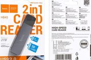 Hoco HB45 USB / Type-C 2.0 High-Speed Card Reader Metal Grey