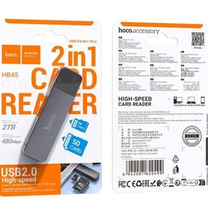 Hoco HB45 USB / Type-C 2.0 High-Speed Card Reader Metal Grey